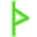 The Elder Furthark rune ᚦ or thurisaz, in green with a lime green outline